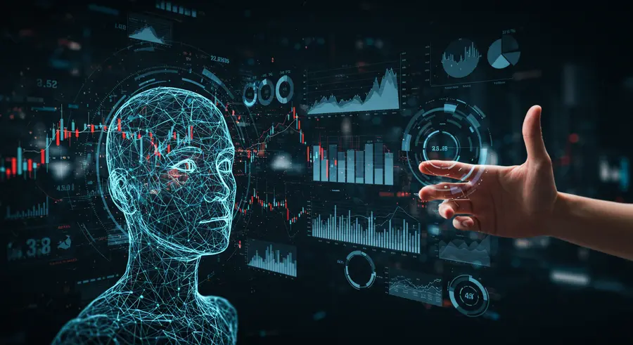 Conceptual image of digital twins applied to financial analysis and market insights.